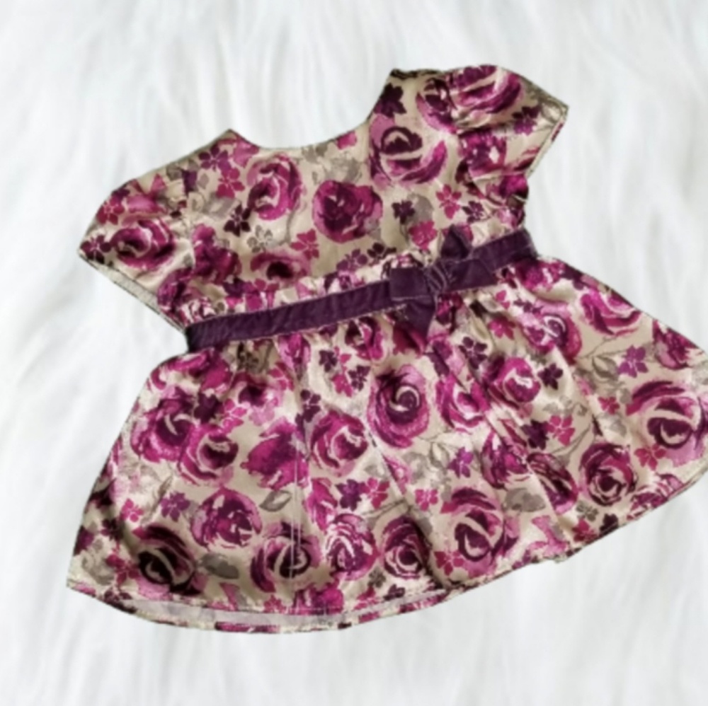 Purple Silk Flowered Dress